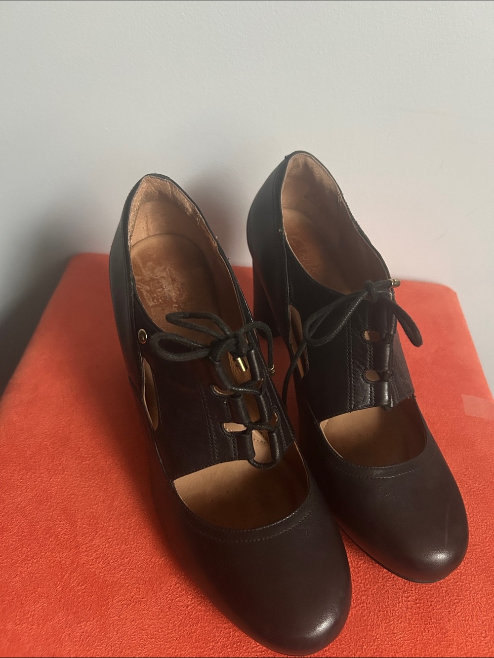 Clarks Indigo Black Lace-Up Cutout Heels